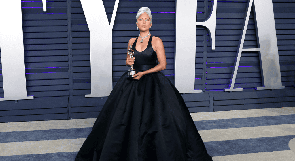 Lady Gaga with an award