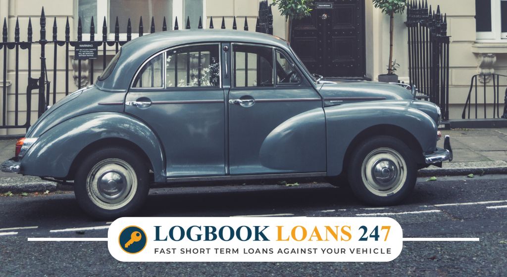 A classic car parked on a London road